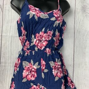 New Charlotte Russe blue pink floral romper